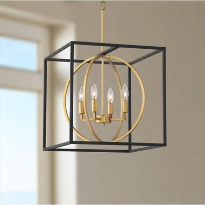 Possini Euro Design Black Warm Brass Cage Foyer Pendant Chandelier 16 1/2" Wide 4-Light Mid Century Modern for Dining Room House Possini Euro Design Black Warm Brass Cage Foyer Pendant Chandelier 16 1/2" Wide 4-Light Mid Century Modern For Dining Room House -Target Lighting Store GUEST f753ce7e f136 42ac 95eb 2a4daec68738