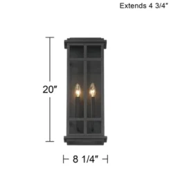Possini Euro Design Modern Industrial Outdoor Wall Light Fixture Cool Black Windowpane Frame 20" For Post Exterior Barn Deck House -Target Lighting Store GUEST f7684cdd 4d9e 4a6d bfa9 8ab269977cf8