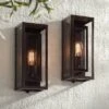 Possini Euro Design Rustic Industrial Farmhouse Outdoor Wall Light Fixtures Set Of 2 Bronze 15 1/2" Clear Glass For Exterior Barn Deck House Porch -Target Lighting Store GUEST f7fe4a4b 3a1c 40d4 be87 3c595c326ecd