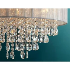 Possini Euro Design Jolie Chrome Chandelier Lighting 20" Wide Modern Crystal Silver Fabric Shade 7-Light Fixture For Dining Room House Kitchen Island -Target Lighting Store GUEST f80f3409 3b81 4e99 9dcb b5a25972f185