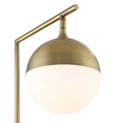 Possini Euro Design Luna Mid Century Desk Table Lamp 26 1/2" High Brass Metal With USB Charging Port Opal Glass Shade For Bedroom Living Room Bedside -Target Lighting Store GUEST f89c53b2 207d 4ba2 ab11 a162f05052a5