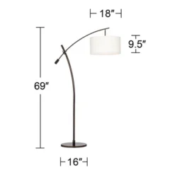 Possini Euro Design Raymond Modern Arc Floor Lamp 69" Tall Bronze Adjustable Boom Arm Off White Linen Drum Shade For Living Room Reading Bedroom Home -Target Lighting Store GUEST f8d1ddfd 9e9d 42b6 8af3 0dc6b47bd538
