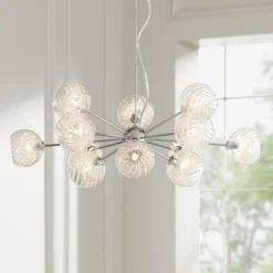 Possini Euro Design Wired Chrome Chandelier Lighting 32" Wide Modern Sputnik Art Glass 12-Light Fixture For Dining Room House Foyer Kitchen Island -Target Lighting Store GUEST fb1b05bc 403f 42be b459 41c11b7c7be7