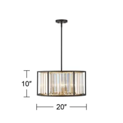 Possini Euro Design Milne Bronze Gold Drum Pendant Chandelier 20" Wide Modern Crystal 5-Light Fixture For Dining Room House Kitchen Island Entryway -Target Lighting Store GUEST fc46d4e3 5453 4ff8 b69b 4701b62f6406