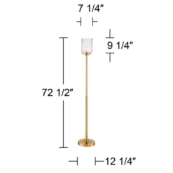 Possini Euro Design Kinsey Modern Torchiere Floor Lamp 72 1/2" Tall Brass Gold Metal Stone Pattern Crystal Glass Shade For Living Room Office House -Target Lighting Store GUEST fda29f9f b935 4a52 bb71 40726af0bb7f