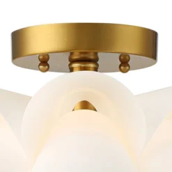 Possini Euro Design Modern Ceiling Light Semi Flush Mount Fixture White Flower Gold Metal 15 3/4" Wide Living Room Bedroom Kitchen -Target Lighting Store GUEST fef6218a 716d 4463 96b6 83ff662f8639